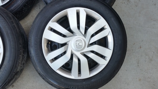 ขายล้อกะทะHONDA ขอบ15 4 รู100 ยางปี14 ฝาครอบ 4 ล้อ ขายล้อกะทะHONDA ขอบ15 4 รู100 ยางปี14 ฝาครอบ 4 ล้อ