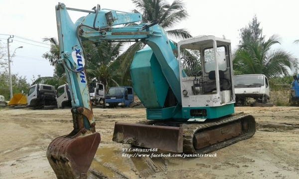FROM JAPANรถขุดMINI EXCAVATOR HANIX S&amp;B550 (เทียบเท่าPC50uu-1)มีเก๋ง/ เครื่องยนต์MITSUBISHI-K4M ราคาเพียง 265,000 บาท สนใจรีบติดต่อ 0819337688