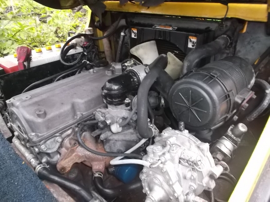 ขายโฟล์คลิฟท์ HYSTER รุ่น H 2.5 TX- EL เสาคู่ สูง 4 เมตร ใช้แก๊ส