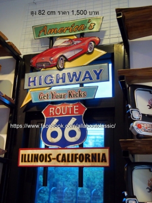 ป้ายเหล็กรถคลาสสิค สำหรับตกแต่งโรงรถ บ้าน แนวการาจ