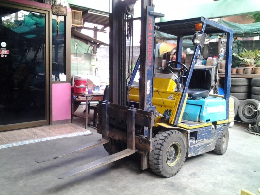 รถฟอร์ลิฟต์ KOMATSU 1.5ตัน รุ่น15 เสาคู่ 3เมตร  แผงงา สไลค์ได้ เครื่องยนต์ ดีเซลISUZU C240