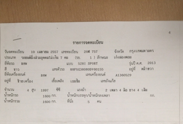 BMW 528I SPORT ปี 2013  (เจ้าของขายเอง)