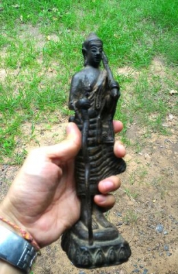 พระพุทธเจ้า ปางธุดงค์ ของเก่าแท้ ถือไม้เท้าพญานาค เด่นทางเมตตาค้าขายมีโชคลาภ เดินทางปลอดภัย สูง 10นิ้ว ฐานฝังลูกแก้วสารพัดนึก