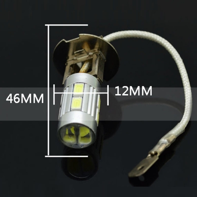 หลอดไฟ LED จำนวน 1 ชุด มีสองหลอด หน้ารถหน้าแปลนชนิด H3 ไฟตัดหมอก, ไฟวิ่งกลางวัน