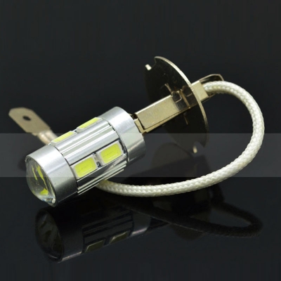 หลอดไฟ LED จำนวน 1 ชุด มีสองหลอด หน้ารถหน้าแปลนชนิด H3 ไฟตัดหมอก, ไฟวิ่งกลางวัน