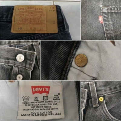 358-ยีนส์Levi's 501 ผ้าทราย ของแท้ มือสอง เอว 35 ยาว 30 เนื้อทรายสวย ตะเข็บสวย