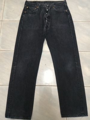 358-ยีนส์Levi's 501 ผ้าทราย ของแท้ มือสอง เอว 35 ยาว 30 เนื้อทรายสวย ตะเข็บสวย