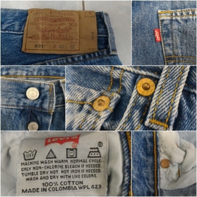 021-ยีนส์Levi's 501 ผ้าทราย ของแท้ มือสอง เอว 34 ยาว 30 เนื้อทรายสวย ตะเข็บสวย