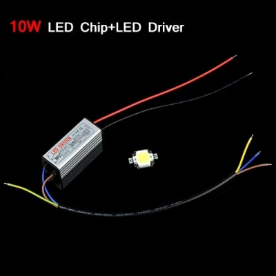 ชุดหลอดไฟ LED พร้อมไดร์ ขนาดชิป 10W (300mA) ส่องสว่าง: 90-120LM / W อุณหภูมิในการทำงาน: -20 องศาเซลเซียสถึง 60 องศาเซลเซียส อุณหภูมิสี: โทนสีขาว: 3000-3200K สีขาว: 6000-6500K