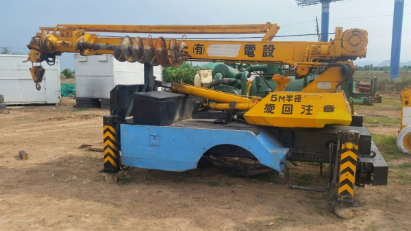 ขาย เครนติดหัวเจาะดิน สว่านเจาะดิน ติดแบคโฮ รถเครน  AICHI D803E ขนาด 2.9 ตัน 3 ปลอก อุปกรณ์ครบ เก่าญี่ปุ่น