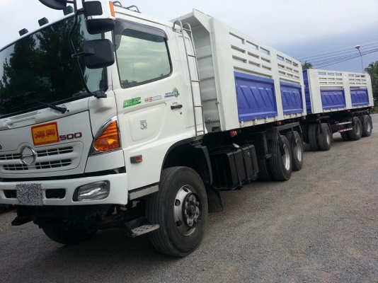 ขายรถสิบล้อ HINO FM2P 380แรง ปี56  พ่วงแม่ลูกดั้มมสามมิตร รถสวยยางดี พร้อมใช้งาน