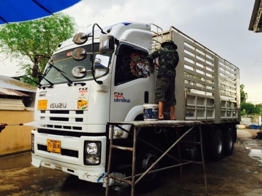 ขายรถสิบล้อ ISUZU DECA FXZ360แรง ปี55 พ่วงแม่ลูกไม่ดั้มสามมิตร คอกสูง รถสวยพรอมใช้งาน