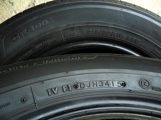 ยางขอบ16 บริดสโตน215-60-R16 ลงพื้นปี16(4เส้น 4,500) เหมือนยางใหม่