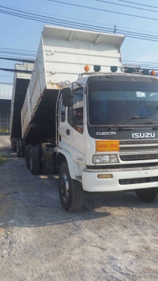 ขายรถพ่วงดัมพ์ Isuzu deca เครื่อง 320 แรง ปลายปี 49 Max Load กระบะดัมพ์สามมิตร ลูก 3 เพลาแท้ ทะเบียนพร้อม