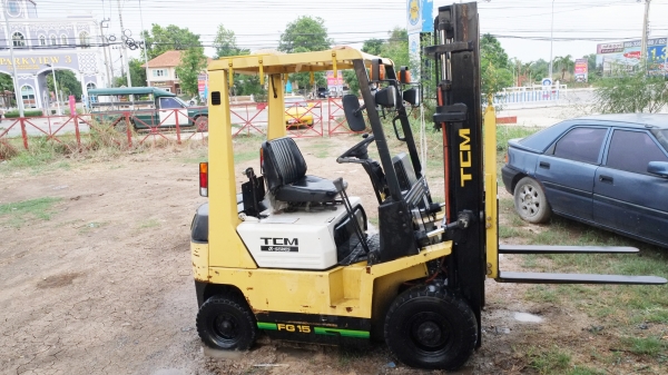 ขายรถโฟร์คลิฟท์ TCM เก่านอก นำเข้าจากญี่ปุ่น เบนซิน ยังไม่ได้ใช้งานบ้านเรา สภาพใหม่ ยกสินค้าได้ 1500 กิโล เสาสูง 3 เมตร