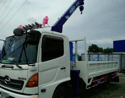 ขายๆ (ขายแล้ว) ครับ หกล้อ ฮีโน่ ซีรี500 FC9J175ปี53 ติดเครน UNIC 3.30ตัน ช่วงยาว5 50ม  เล่มทะเบียนพร้อมโอน ราคา950,000บ