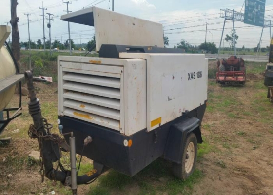 เครื่องปั้มลม 18 BAR ยี่ห้อ ATLAS เครื่องดีเชล 4 สูบ เทอร์โบ มีล้อลาก เก่าญี่ปุ่น