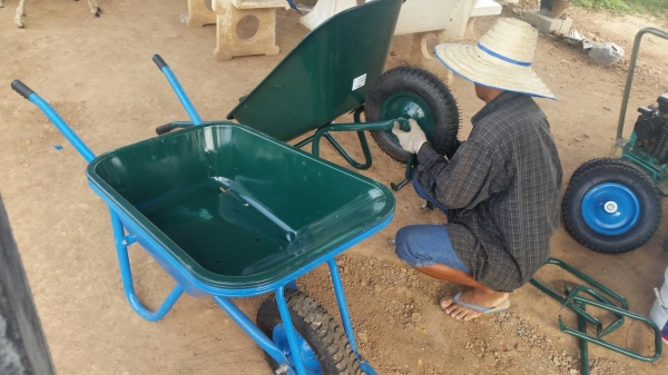 ขาย รถเข็นปูน ทราย ดิน ปุ๋ยเอนกประสงค์ ของนำเข้าจากจีน เหล็กดี ล้อเติมลม