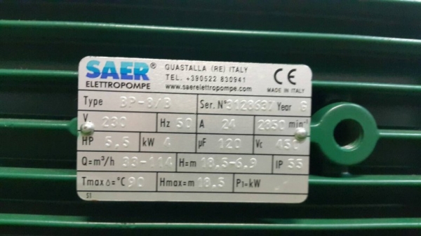 ปั๊มนํ้าแชร์ 4 นิ้ว SAER ของใหม่