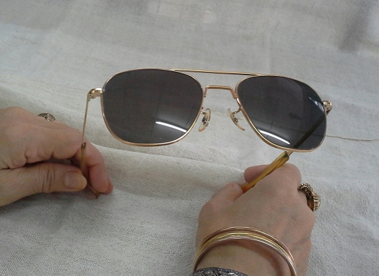 แว่นตาเสืออากาศ  เก่าเก็บ!  ตัวบิดา!  COMMAND made in USA 23K  เวรี่บิ๊กไซซ์!