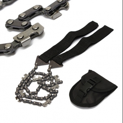 เลื่อยโซ่ตัดไม้ใช้มือดึงแบบพกพาพร้อมซ่องเก็บพกติดตัวสะดวก