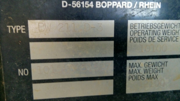 ขาย รถบด BOPPARD BW 211  , ( * รถทำงาน 4,xx ชม. )  สนใจติดต่อ  081 - 6079515