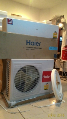 ขาย Air Haier 18000 BTU (เป็นของใหม่) ยังไม่ได้ติดตั้ง 2 ชุด พร้อมสายท่อทองเเดงสำเร็จ ขายรวมกัน 2 ชุด 17000 บาท