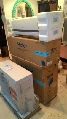 ขาย Air Haier 18000 BTU (เป็นของใหม่) ยังไม่ได้ติดตั้ง 2 ชุด พร้อมสายท่อทองเเดงสำเร็จ ขายรวมกัน 2 ชุด 17000 บาท