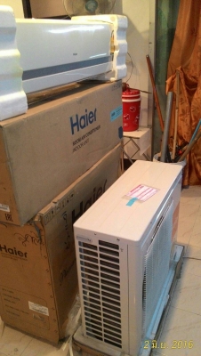 ขาย Air Haier 18000 BTU (เป็นของใหม่) ยังไม่ได้ติดตั้ง 2 ชุด พร้อมสายท่อทองเเดงสำเร็จ ขายรวมกัน 2 ชุด 17000 บาท
