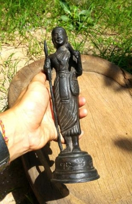 พระสิวลีมหาลาภา เนื้อลงหิน น้ำหนักมาก สวยจัด สลักยันต์เก่า สูง 10 นิ้ว