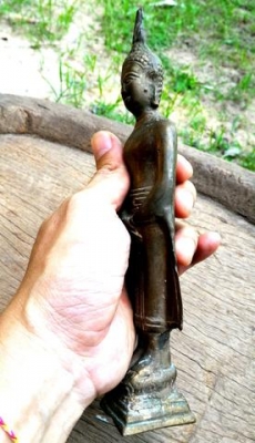 พระปางถวายเนตร สูง 9 นิ้ว เนื้อทองเหลือง พระแท้พระบ้าน