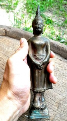 พระปางถวายเนตร สูง 9 นิ้ว เนื้อทองเหลือง พระแท้พระบ้าน