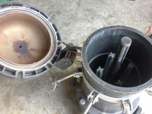 ถังกรองน้ำชนิดพลาสติกหนาทนแรงดันได้สูง ยี่ห้อ NIHON ฝาเปิดปิดได้ด้วยน้อต