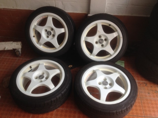 ล้อเเท้ OZ RACING 16กว้าง7นิ้วอ๊อฟ35 4รู 100 สีเดิมๆเก่าญี่ปุ่นเเท้สภาพดี