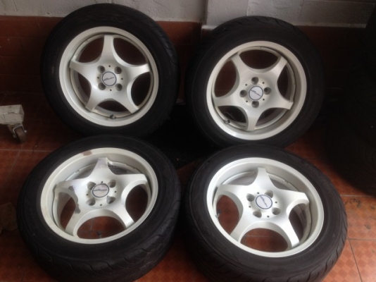 ล้อเเท้ ENKEI 15 กว้าง 6 นิ้วครึ่งอ๊อฟ 45 4รู100 สีเดิมๆเก่าญี่ปุ่นเเท้สภาพสวย