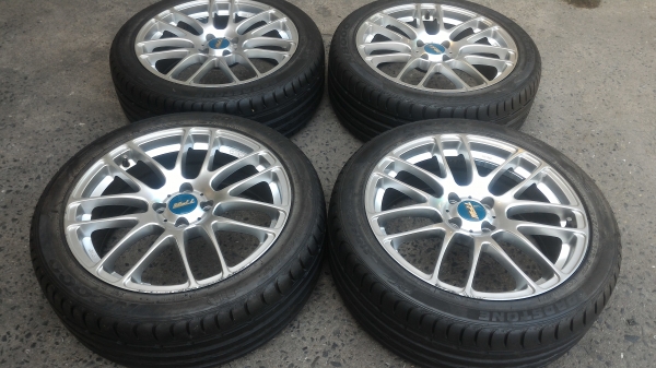 ล้อแม็กขอบ17 4รู100 พร้อมยาง 215 45 17 สวยราคาประหยัดคับ