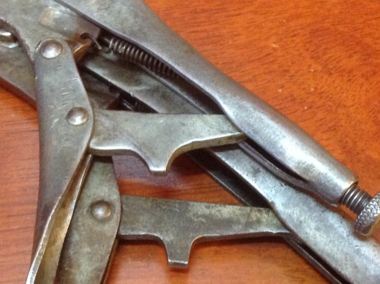 ขายคีมล็อคสะสม Vintage Petersen Vise Grip Dewitt, Nebr.  รุ่นแรก สวยงามสมบูรณ์มาก (ขายคู่)