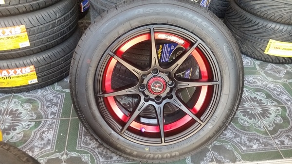 ขายล้อใหม่ YACHIYODA ขอบ15 กว้าง7 4รู100/114 พร้อมยาง 4 ล้อ