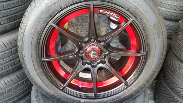 ขายล้อใหม่ YACHIYODA ขอบ15 กว้าง7 4รู100/114 พร้อมยาง 4 ล้อ