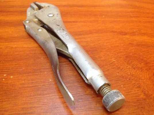 ขายคีมล็อค Vintage Petersen Vise Grip No.10 Dewitt, Nebr.  รุ่น 2 ตี 3 แถว ขาเดี่ยว สวยสมบูรณ์