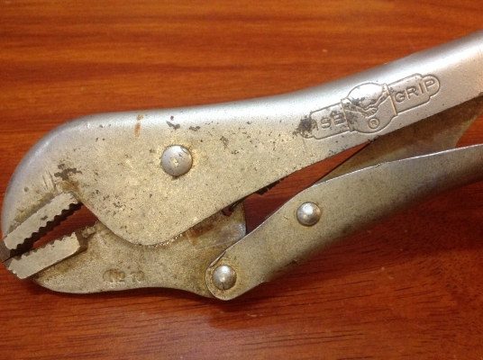 ขายคีมล็อค Vintage Petersen Vise Grip No.10 Dewitt, Nebr.  รุ่น 2 ตี 3 แถว ขาเดี่ยว สวยสมบูรณ์