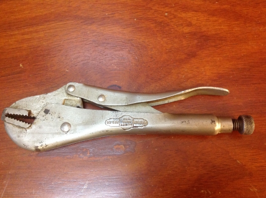 ขายคีมล็อค Vintage Petersen Vise Grip No.10 Dewitt, Nebr.  รุ่น 2 ตี 3 แถว ขาเดี่ยว สวยสมบูรณ์