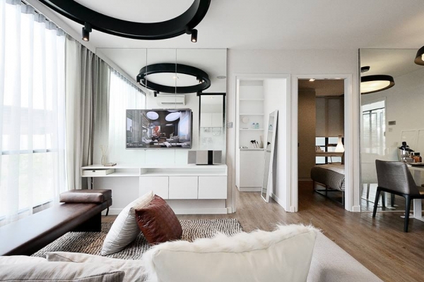 ขายดาวน์คอนโดห้องมุม Esta Bliss Condo รามอินทรา ขนาด 45.91 ตรม.  ตึก A ชั้นที่ 2