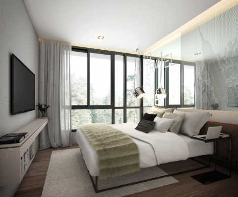ขายดาวน์คอนโดห้องมุม Esta Bliss Condo รามอินทรา ขนาด 45.91 ตรม.  ตึก A ชั้นที่ 2