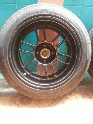 ล้อ Enkai RPF1 Taiwan ขนาด 15x6.5 + ยาง Dunlop 195/55R15