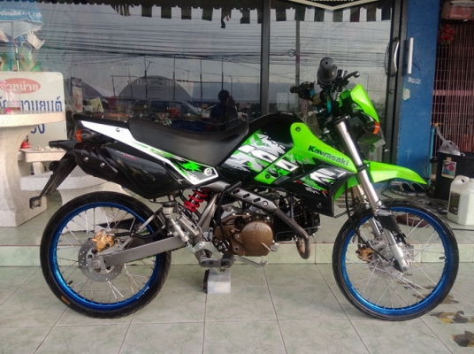New Kawasak KSR (สตร์ทมือ) รถปี56 เครื่องเดิมสนิท แต่งสวยภายนอก ราคาถูกๆ