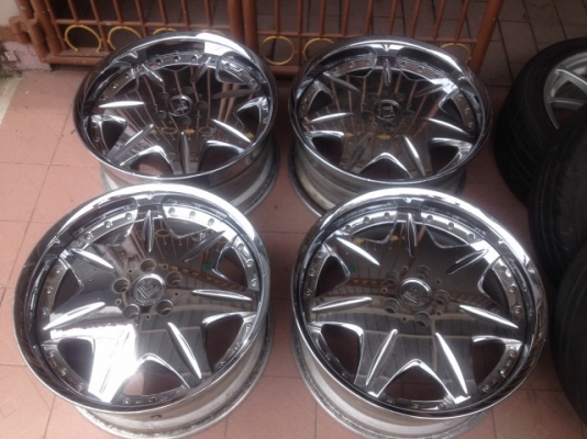 ล้อเเท้ W WORK LS 207  19กว้าง9นิ้วอ๊อฟ45ทั้ง4วงเก่าญี่ปุ่นสีเดิมสภาพตามรูป