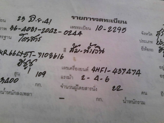 ขายอืซูสุ NKR.  ปี41 เอกสารพรัอมโอน