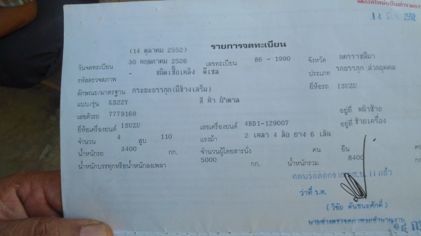 ขายอีซูซุKS22 เครื่อง110 แรงฝาขาว เครื่องดีคัชซีสวยๆ เอกสารพร้อมชุดโอนครบครับ