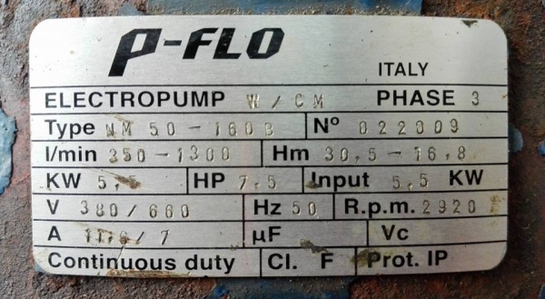 **ขอบคุณผู้ซื้อ&amp;พี่เสือ** ปั้มน้ำหอยโข่งใบทองเหลือง P-FLO ITALY 7.5 HP 380V สภาพสวยพร้อมใช้มาเทสก่อนได้!!
